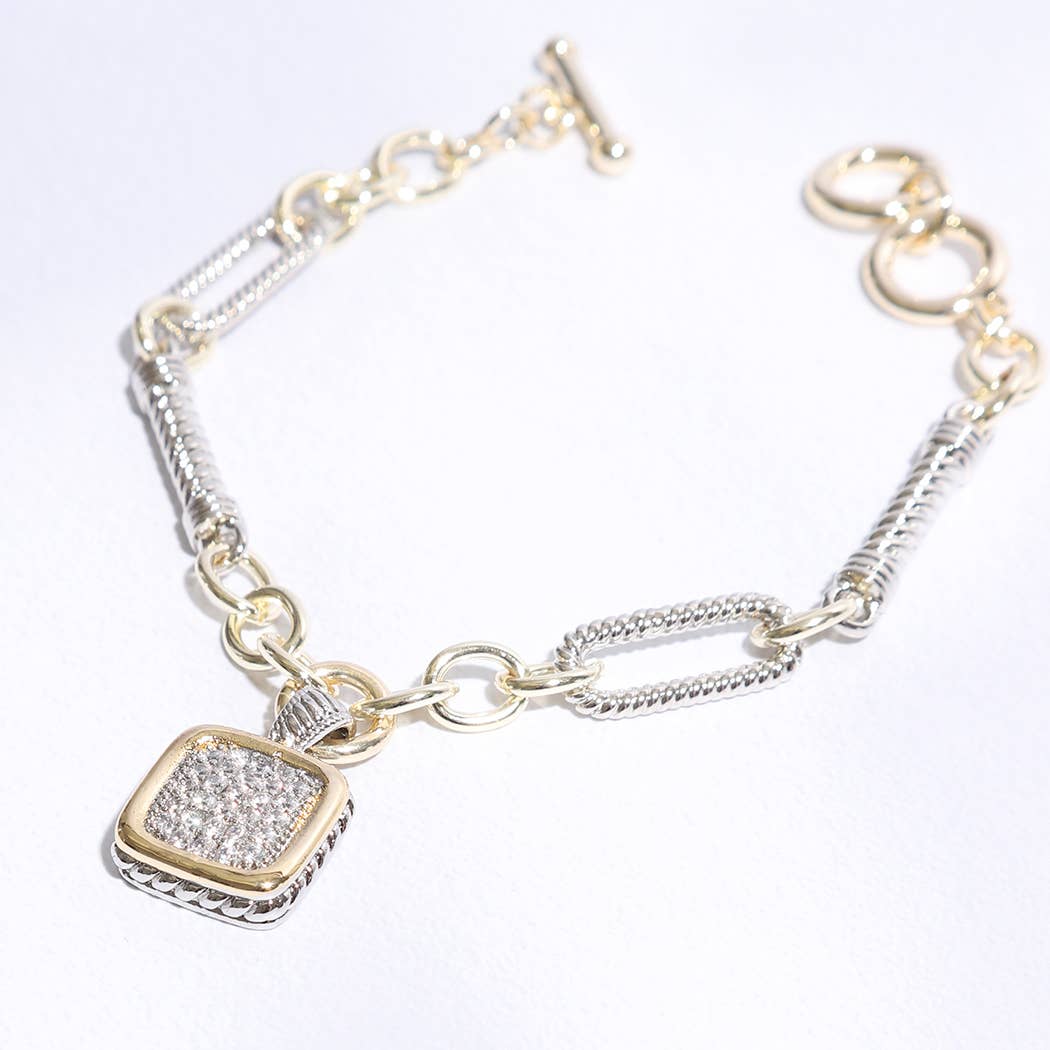 Square 2T Link Chain Bracelet