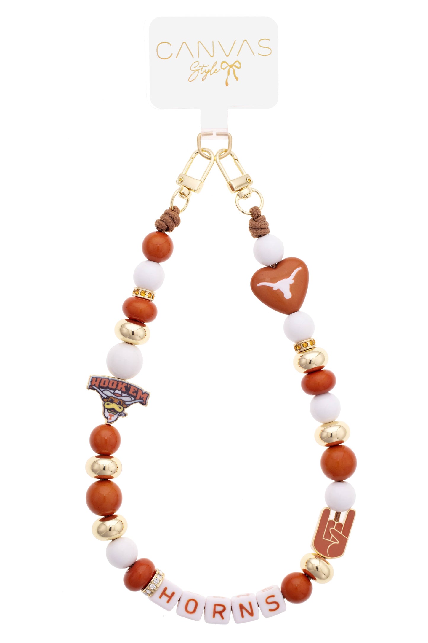 Texas Longhorns Beaded Cellphone Wristlet