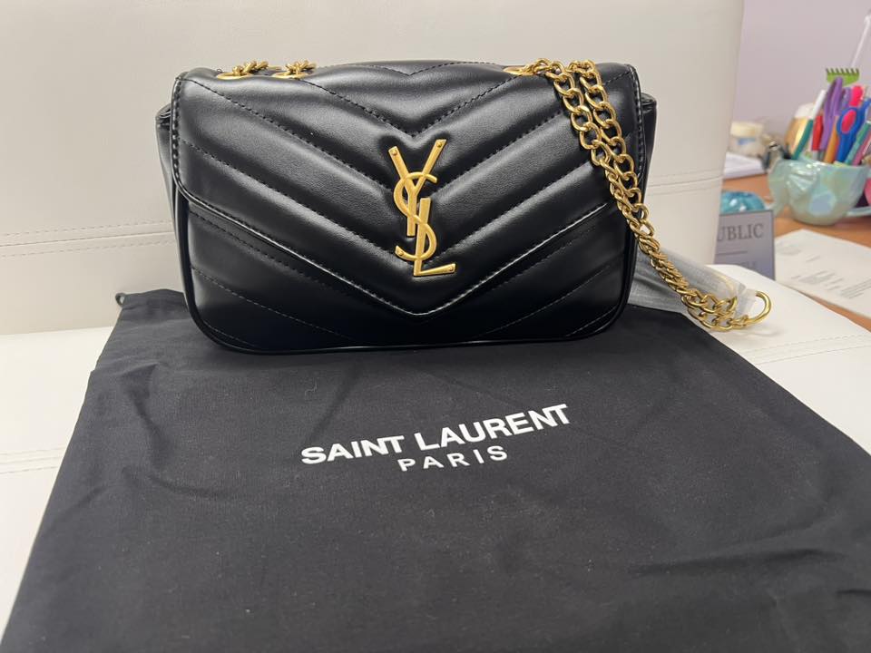 Quilted Purse with Gold Chain