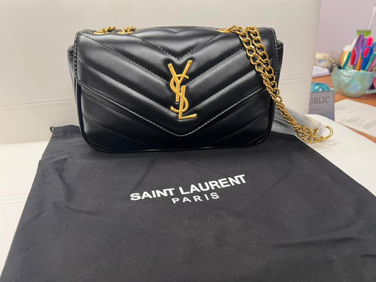 Quilted Purse with Gold Chain