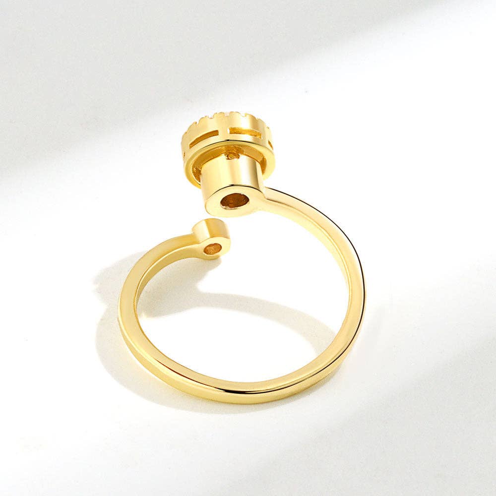 Opal Anxiety Fidget Spinner Stacking Ring