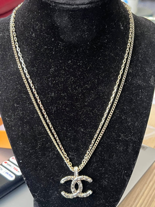 Gold Double C Pendant Necklace