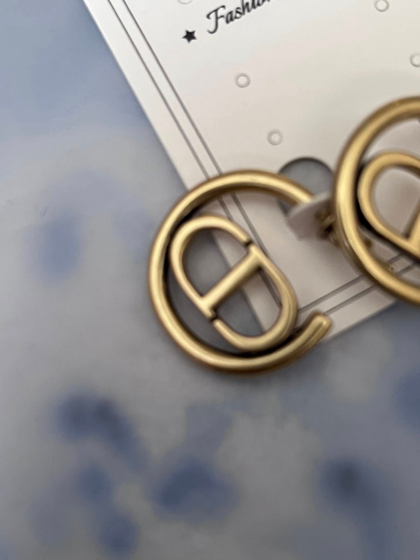 Gold Double Letter Stud Earrings