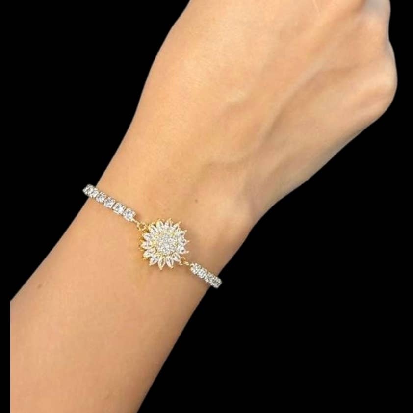 Sunburst Golden Flower Model- Gold and Silver
