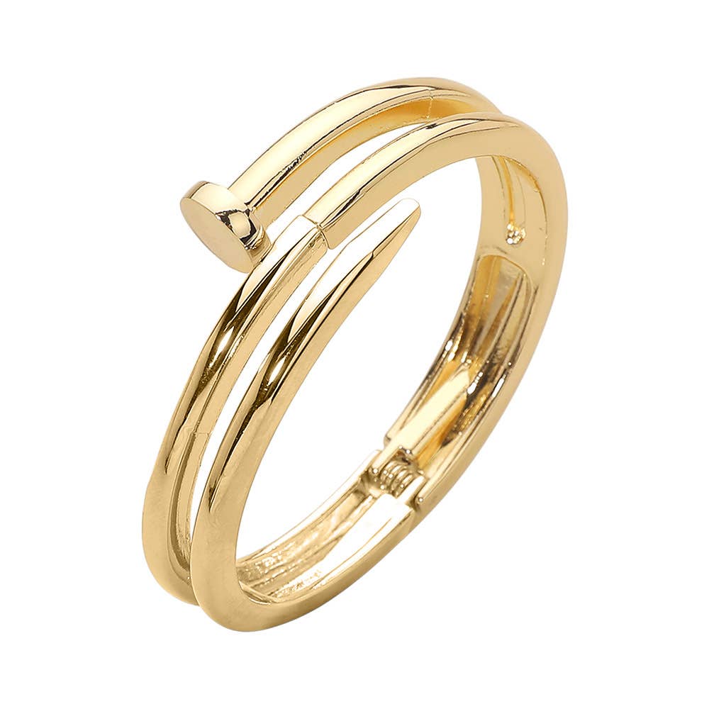 Metal Nail Hinged Bangle Bracelet
