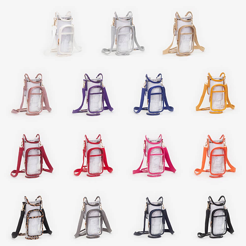 Transparent Tumbler Carrier Holder Crossbody Bag