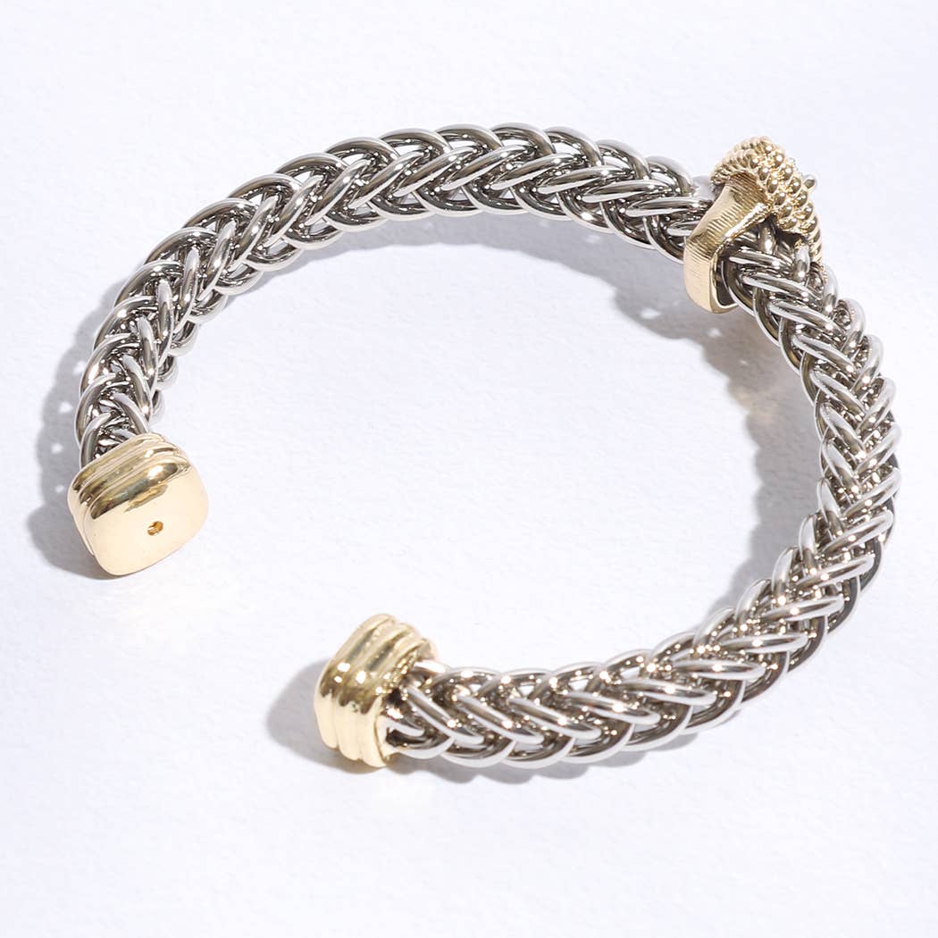 Two T Ponytail Eye Pave Bangle Bracelet