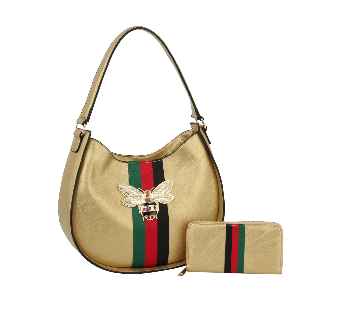 Satchel Purse Bee Charm Pendant Handbag