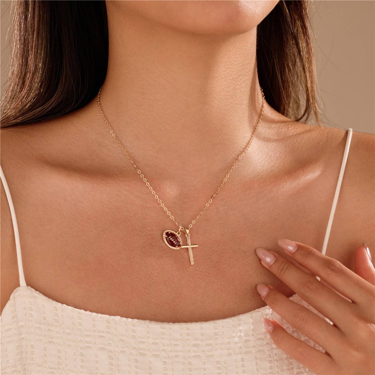 Gameday Sports Enthusiast Cross Necklace
