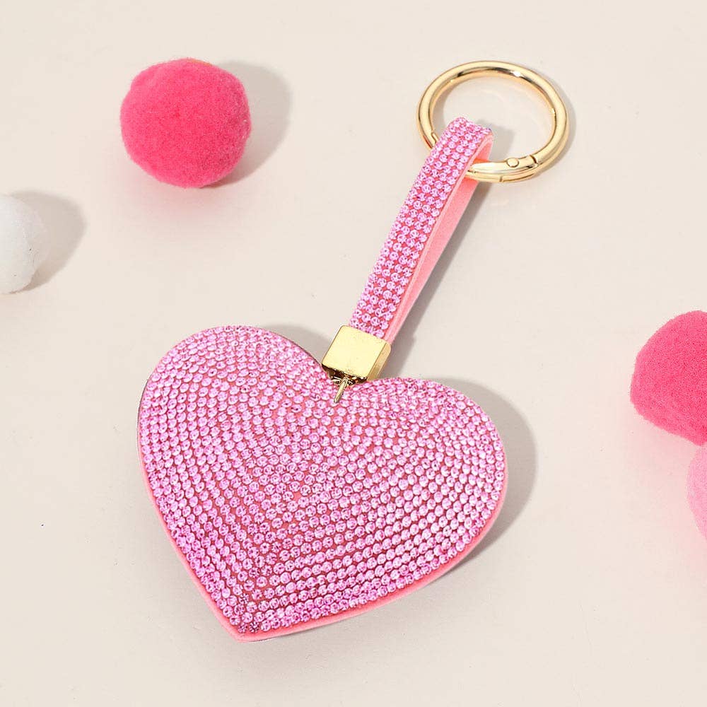 Bling Studded Heart keychain / Bag Charm