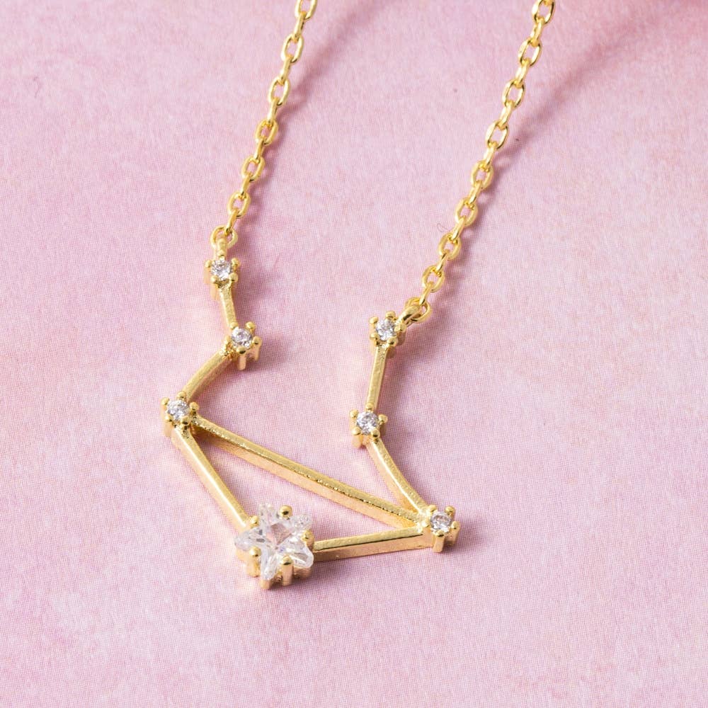 14K Gold Dipped Libra Constellation Necklace
