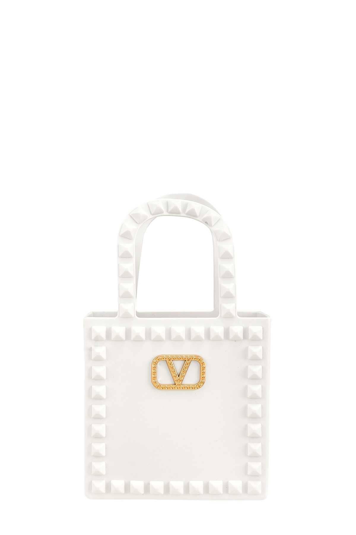 V BUCKLE HANDLE MINI JELLY BAG