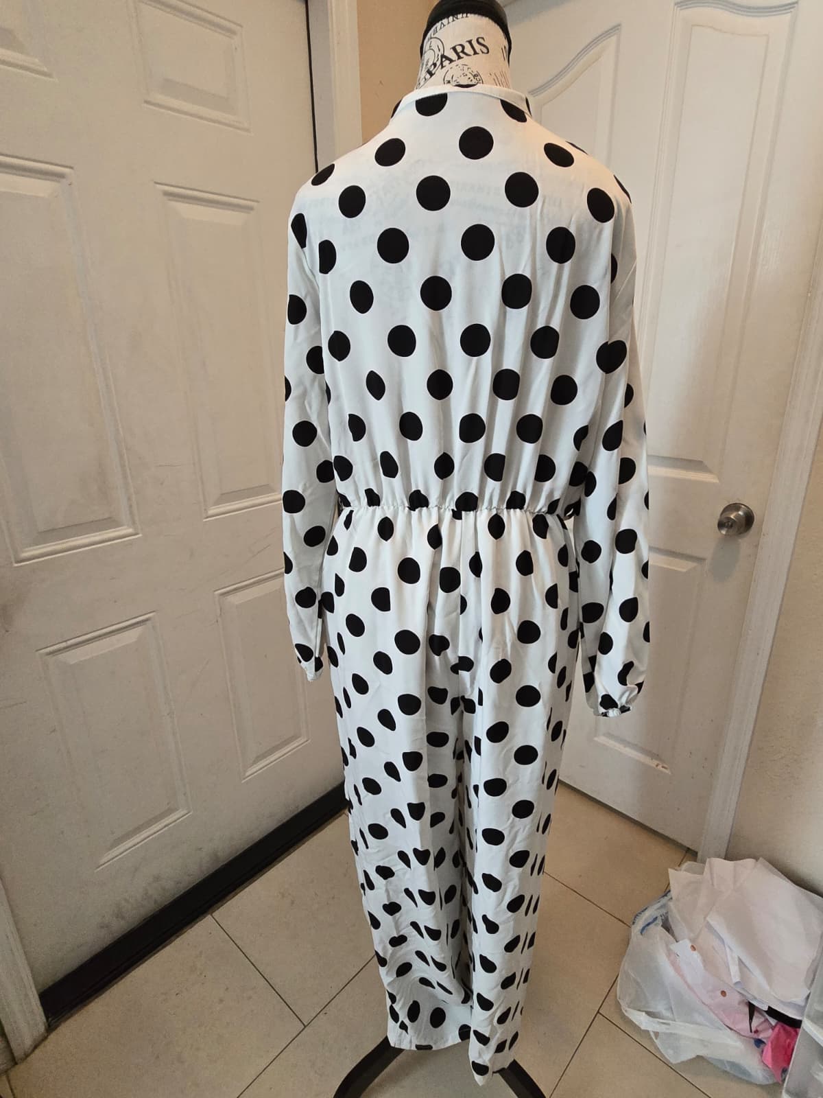 SHEIN Polka Dot Button‑Front Jumpsuit – Size XL