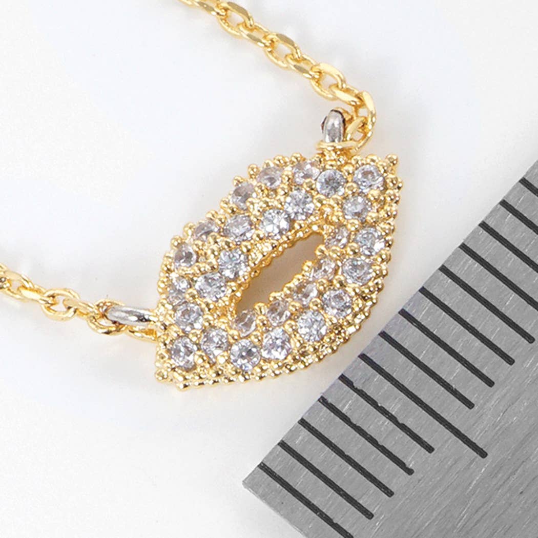 Gold-Dipped Lip Necklace