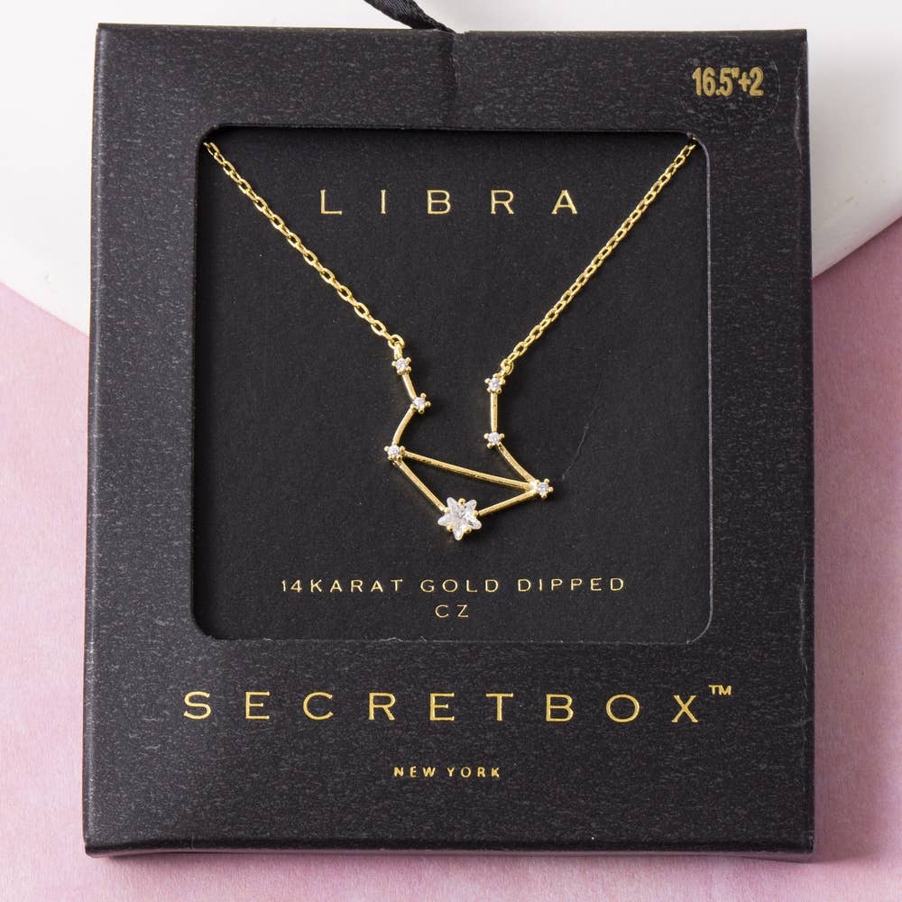 14K Gold Dipped Libra Constellation Necklace