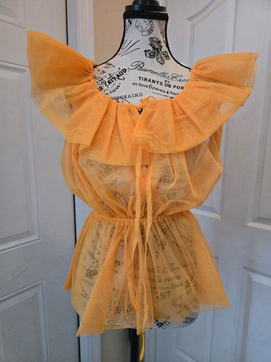 Brand New AKIRA Sheer Organza Top – Size Large