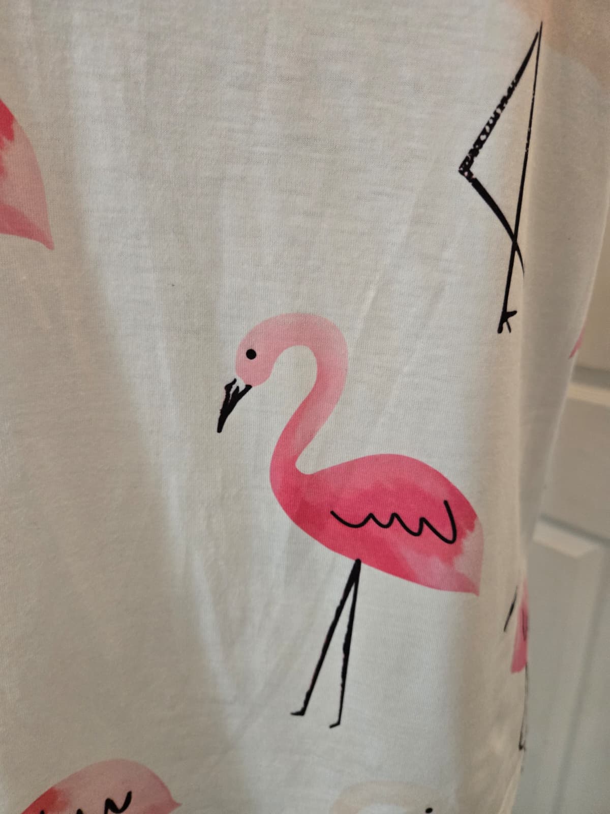 SHEIN Flamingo Print Short Sleeve Top – Size Large