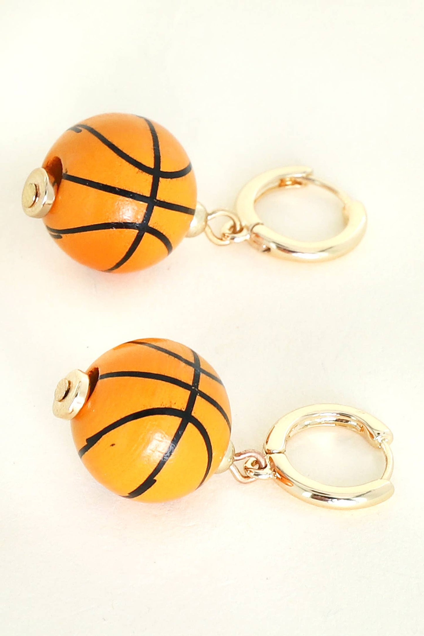 Basketball Charm Mini Hoop Dangle Earrings