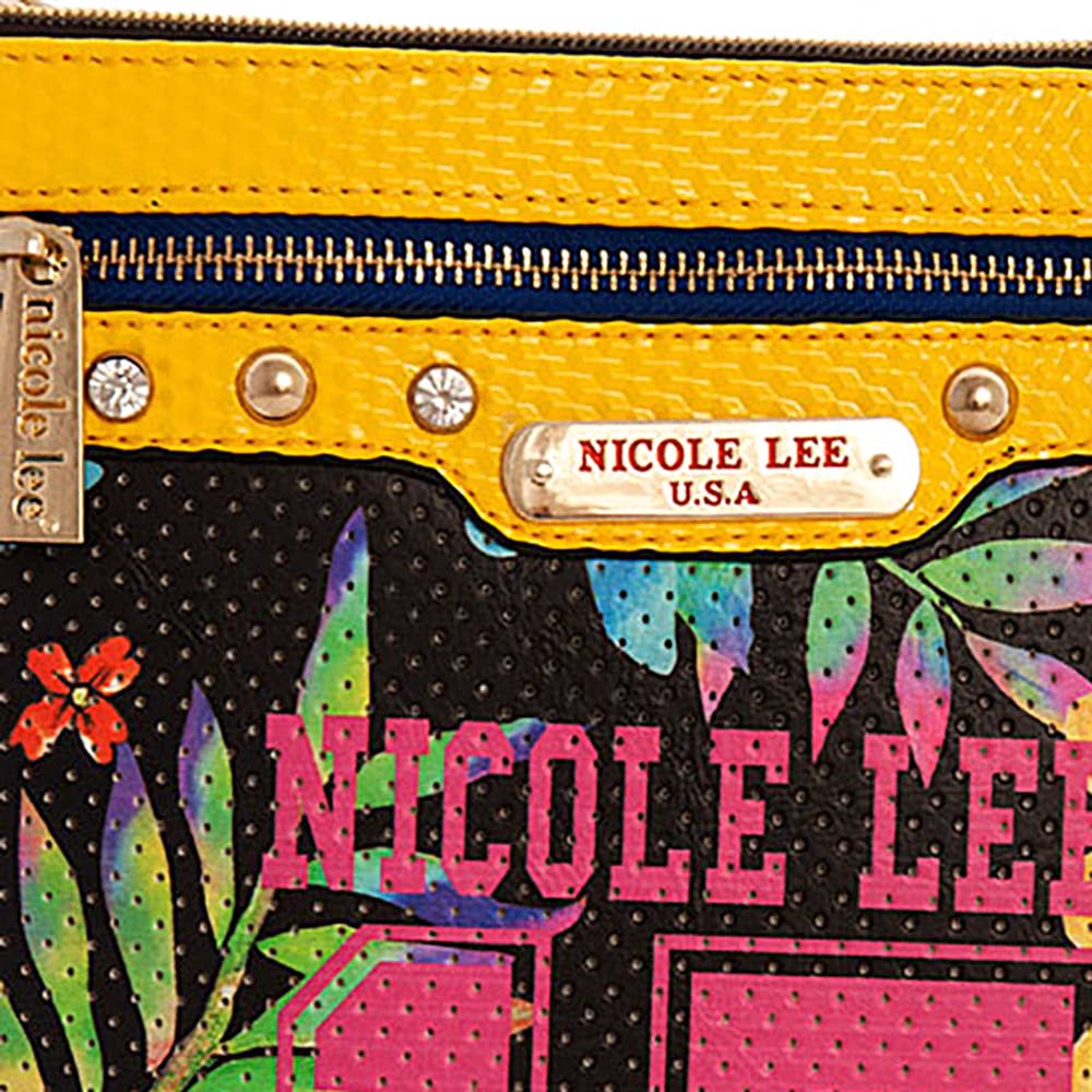 NICOLE LEE TROPICAL PRINT MESH CROSSBODY