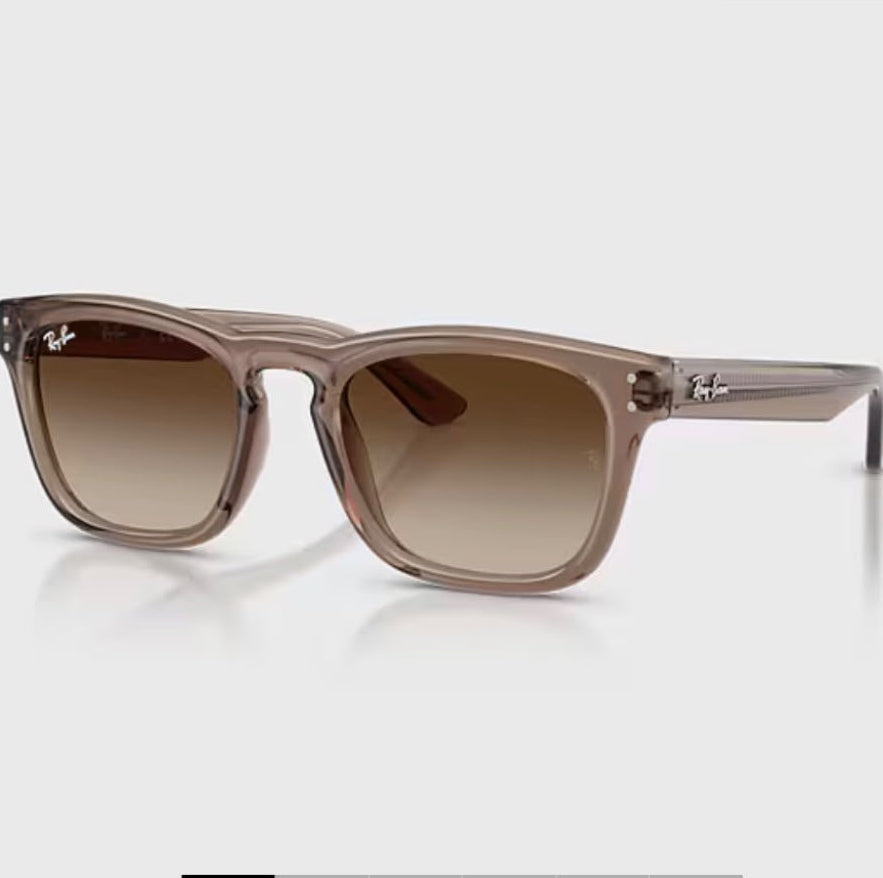 Smoky Taupe Transparent Square Frame Gradient Sunglasses