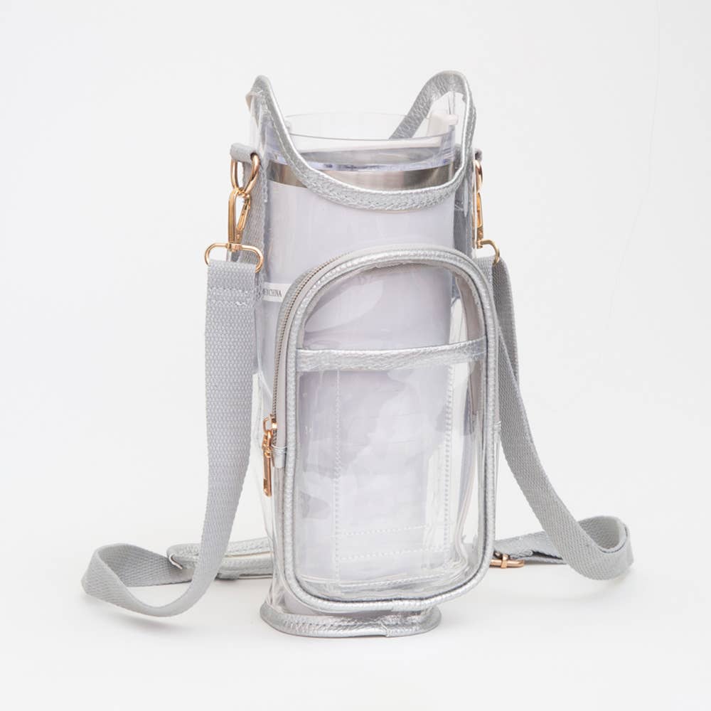 Transparent Tumbler Carrier Holder Crossbody Bag