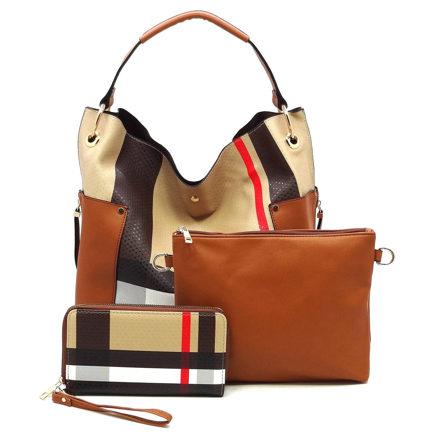 Tartan Plaid Check 3-in-1 Shoulder Bag Hobo