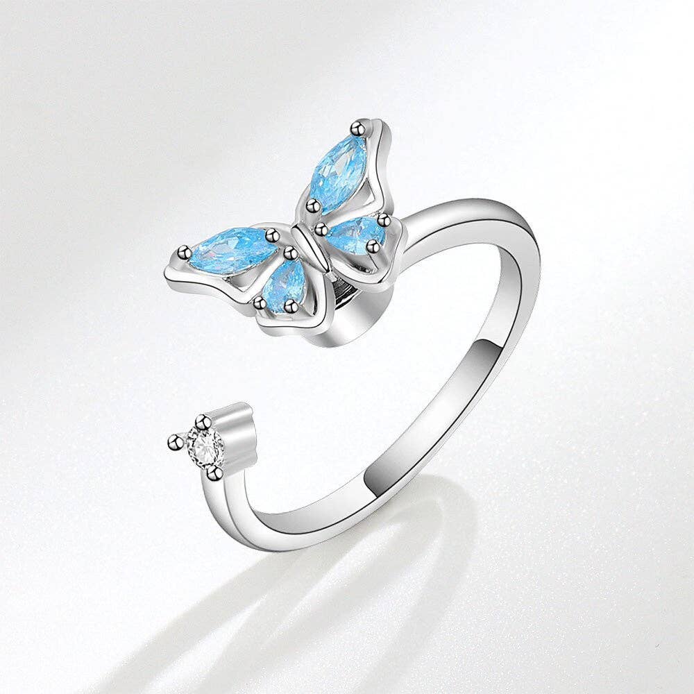 Butterfly Anxiety Fidget Spinner Ring