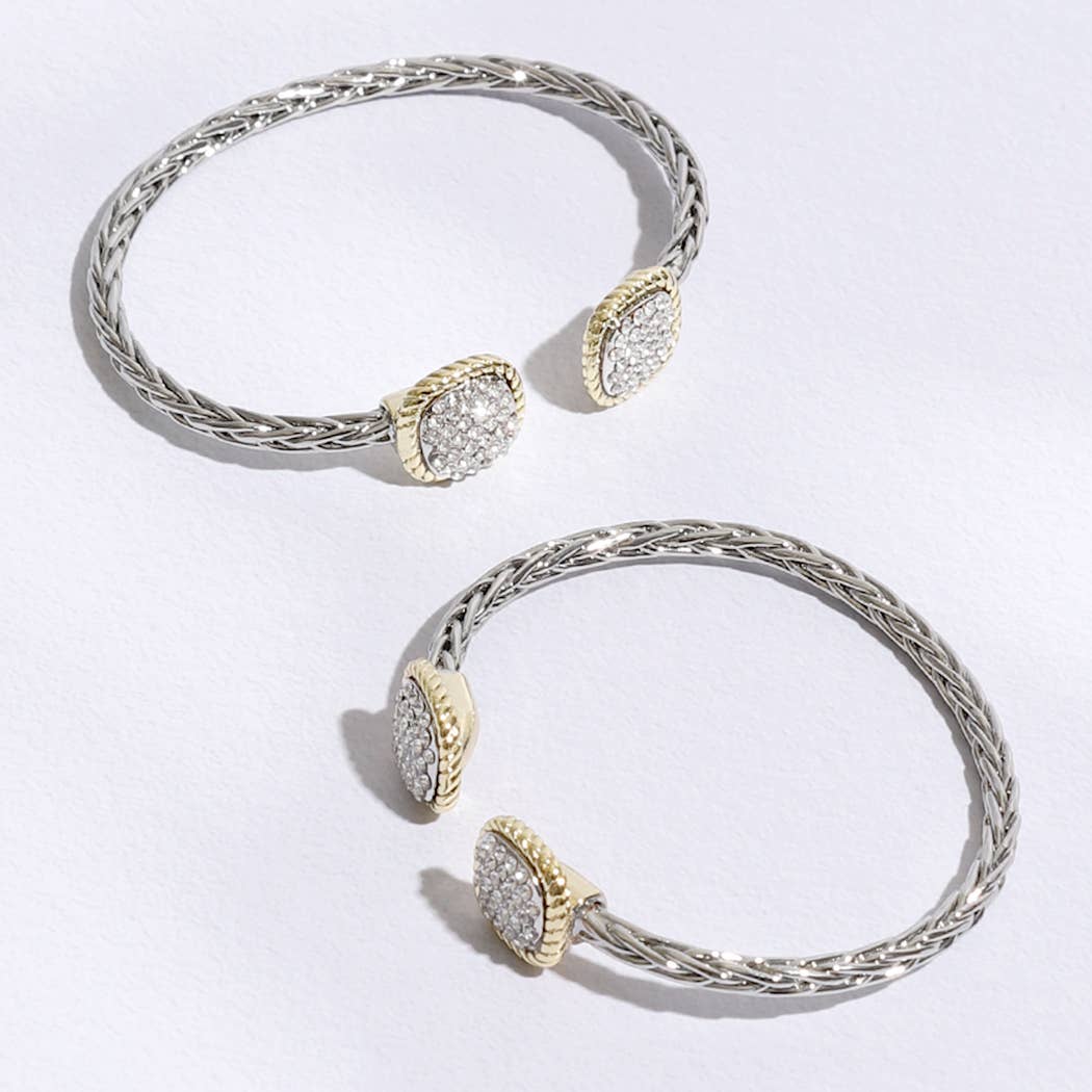 Square Edge Designed Braided Bangle Bracelet
