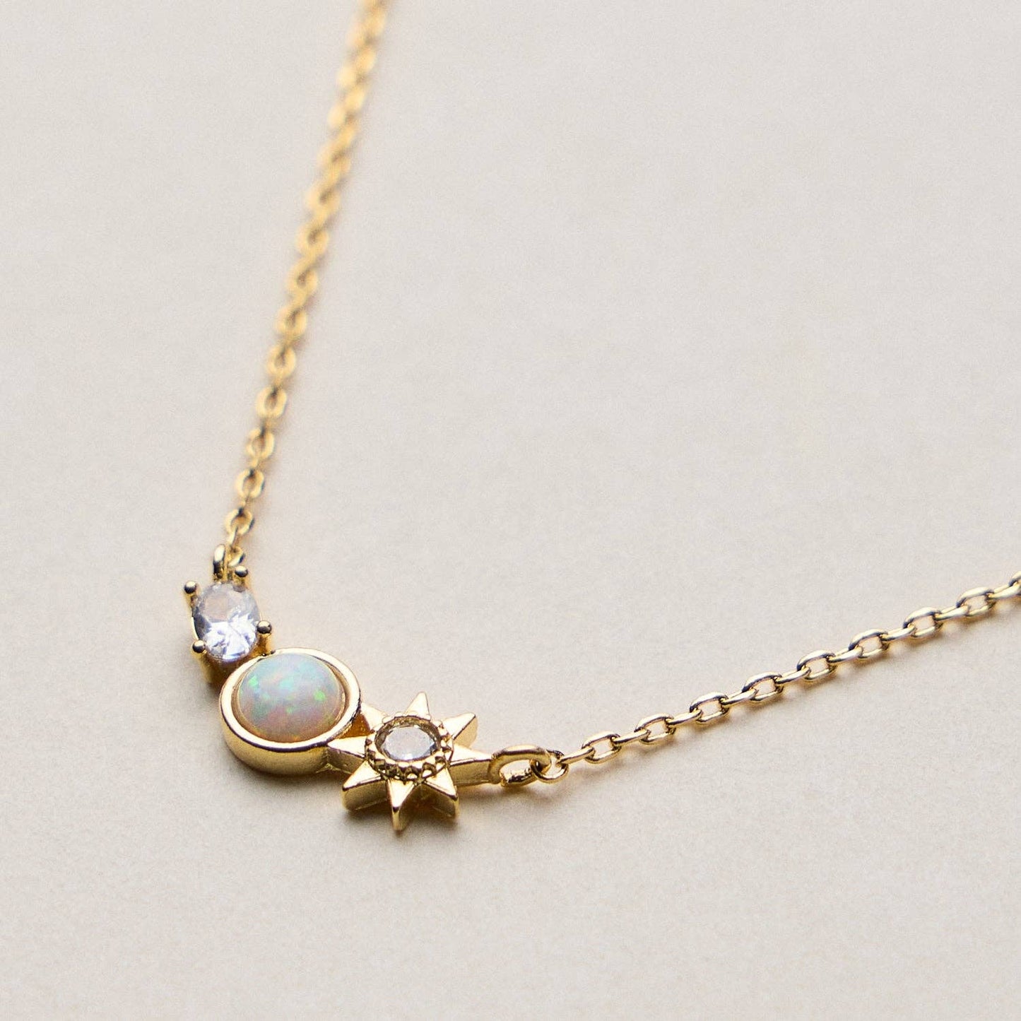 Gold Dipped Sun and Moon Charm | Necklace
