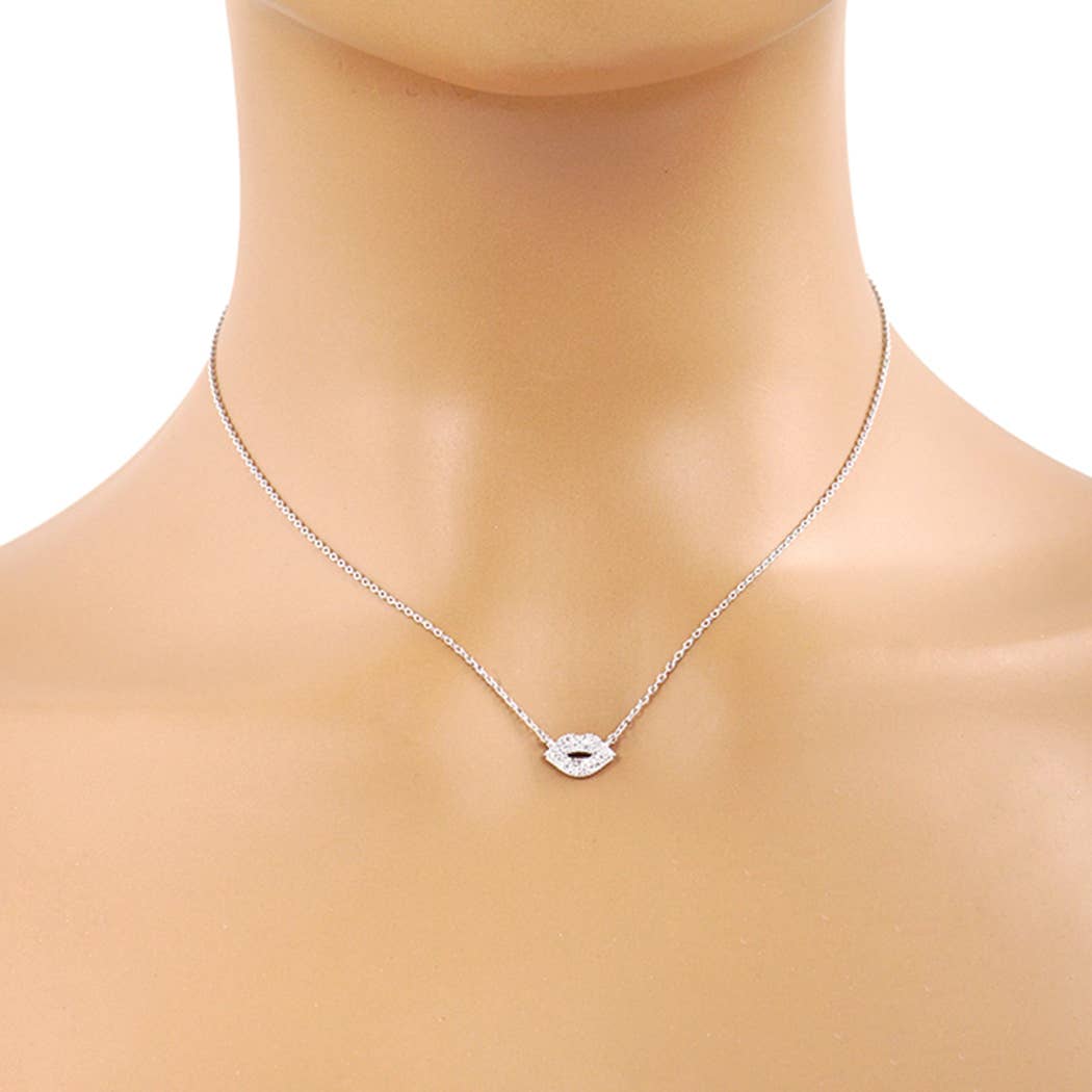 Gold-Dipped Lip Necklace