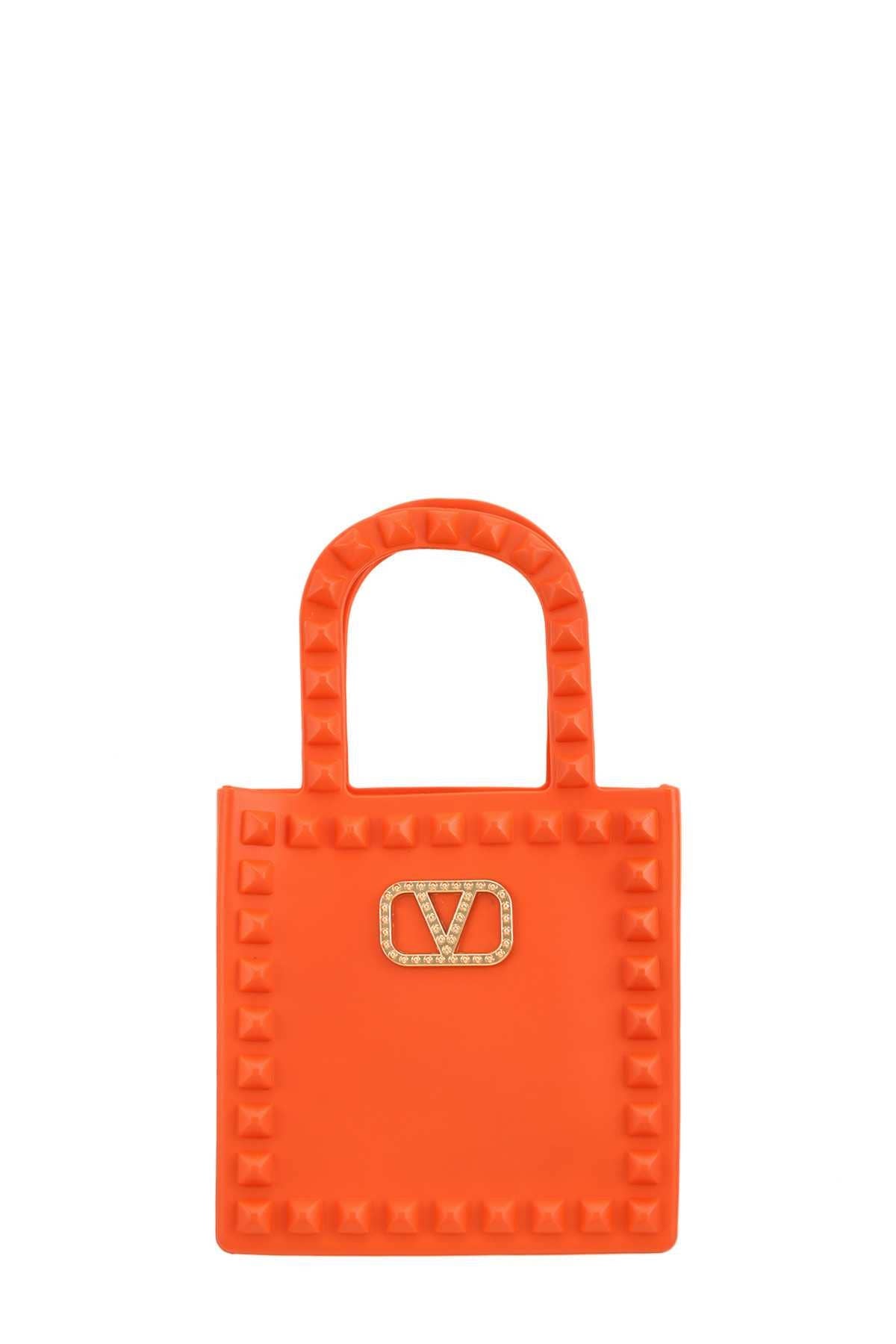 V BUCKLE HANDLE MINI JELLY BAG