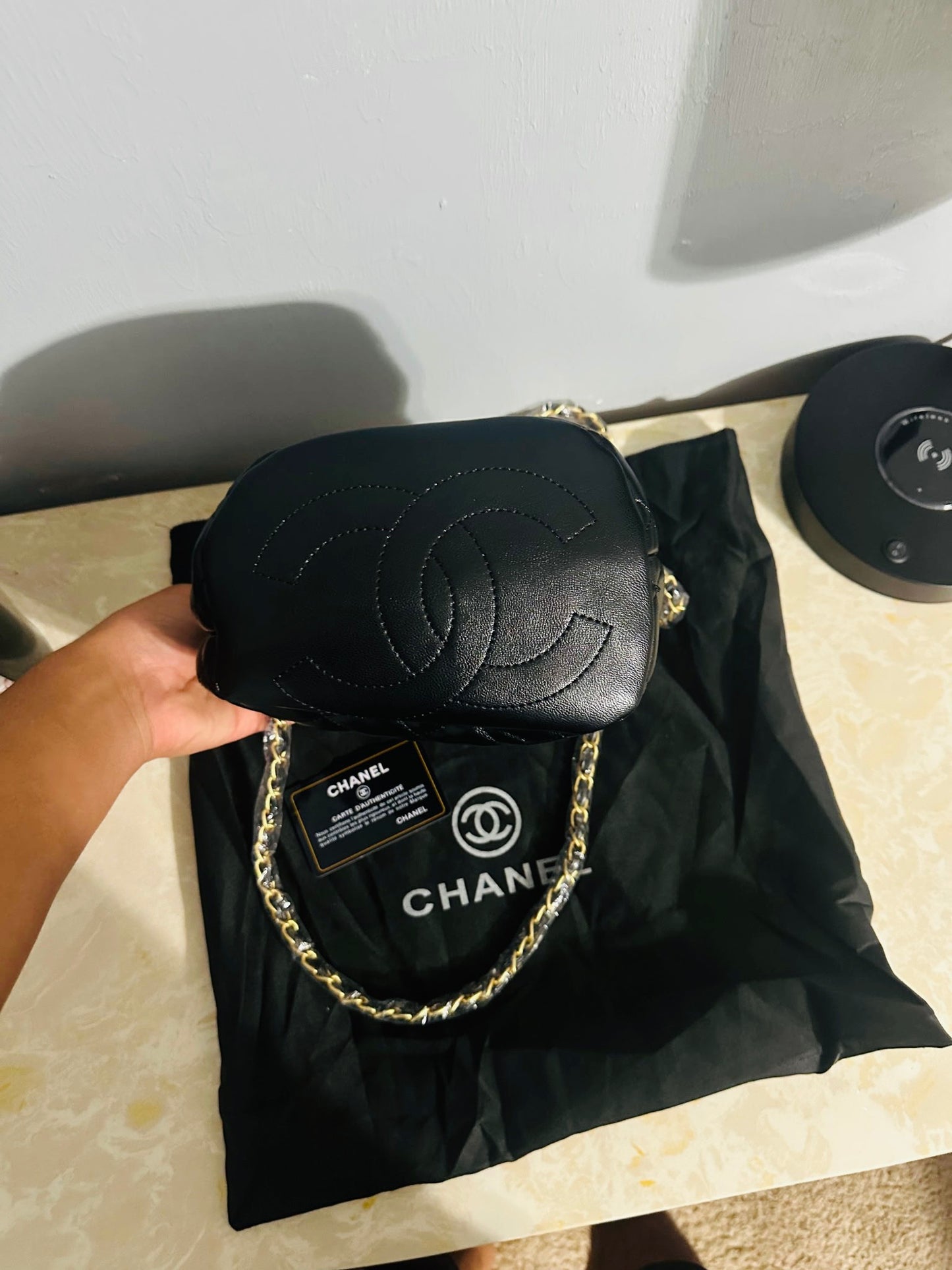 Black Bucket Purse