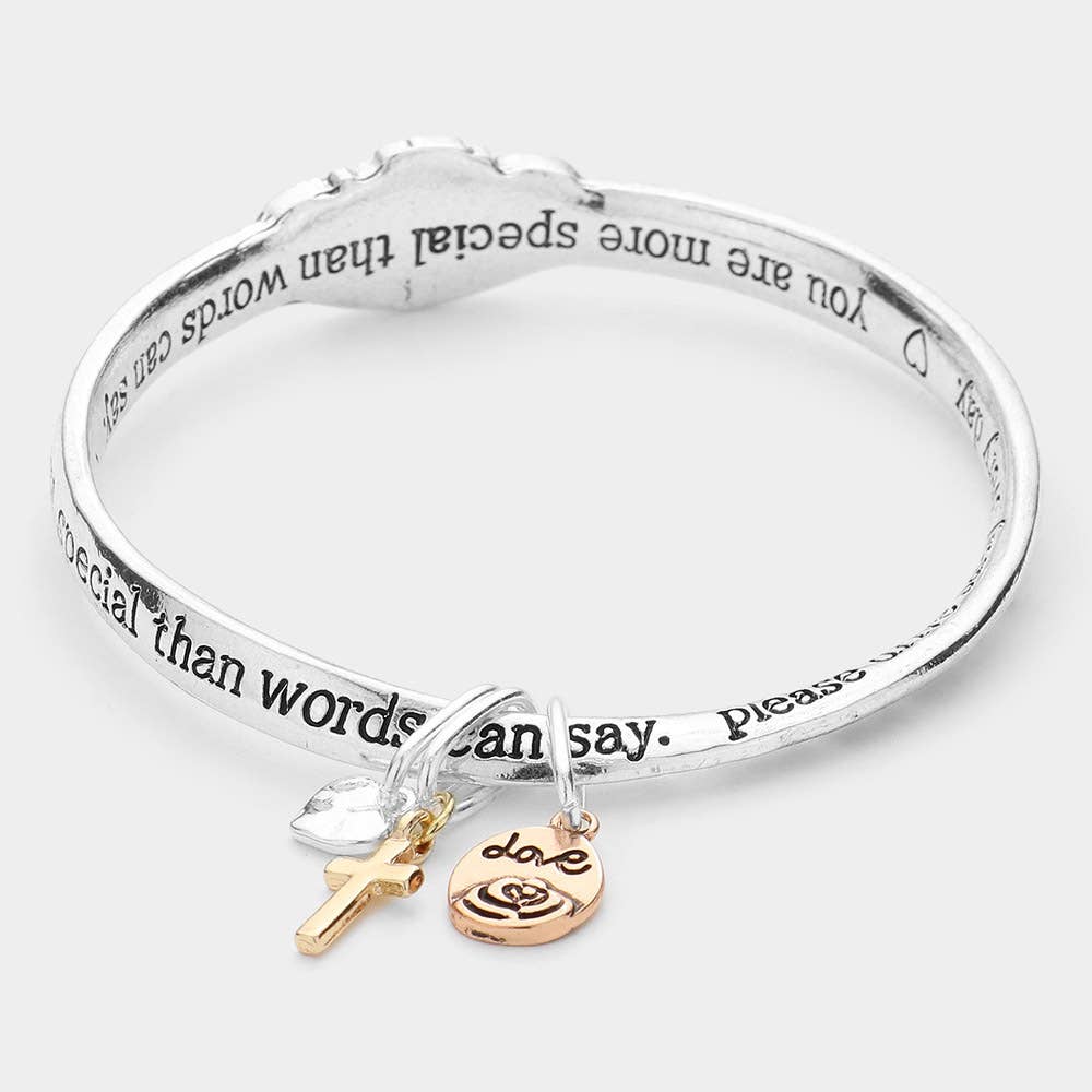 'Mom' Message Religious Bracelet