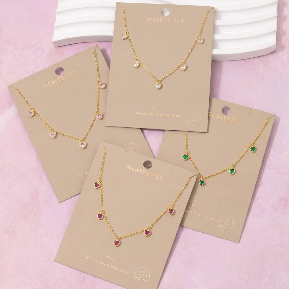 18K Gold Dipped Bezel Heart Charm Necklace