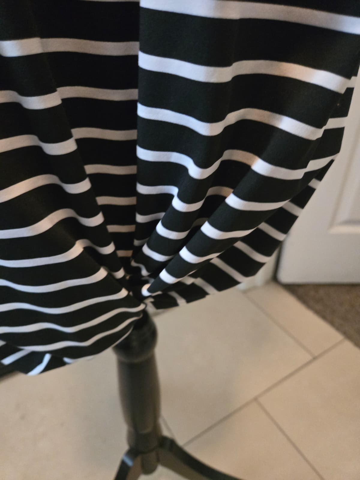 SHEIN Curve Black & White Striped Off‑Shoulder Dress – Size 0XL