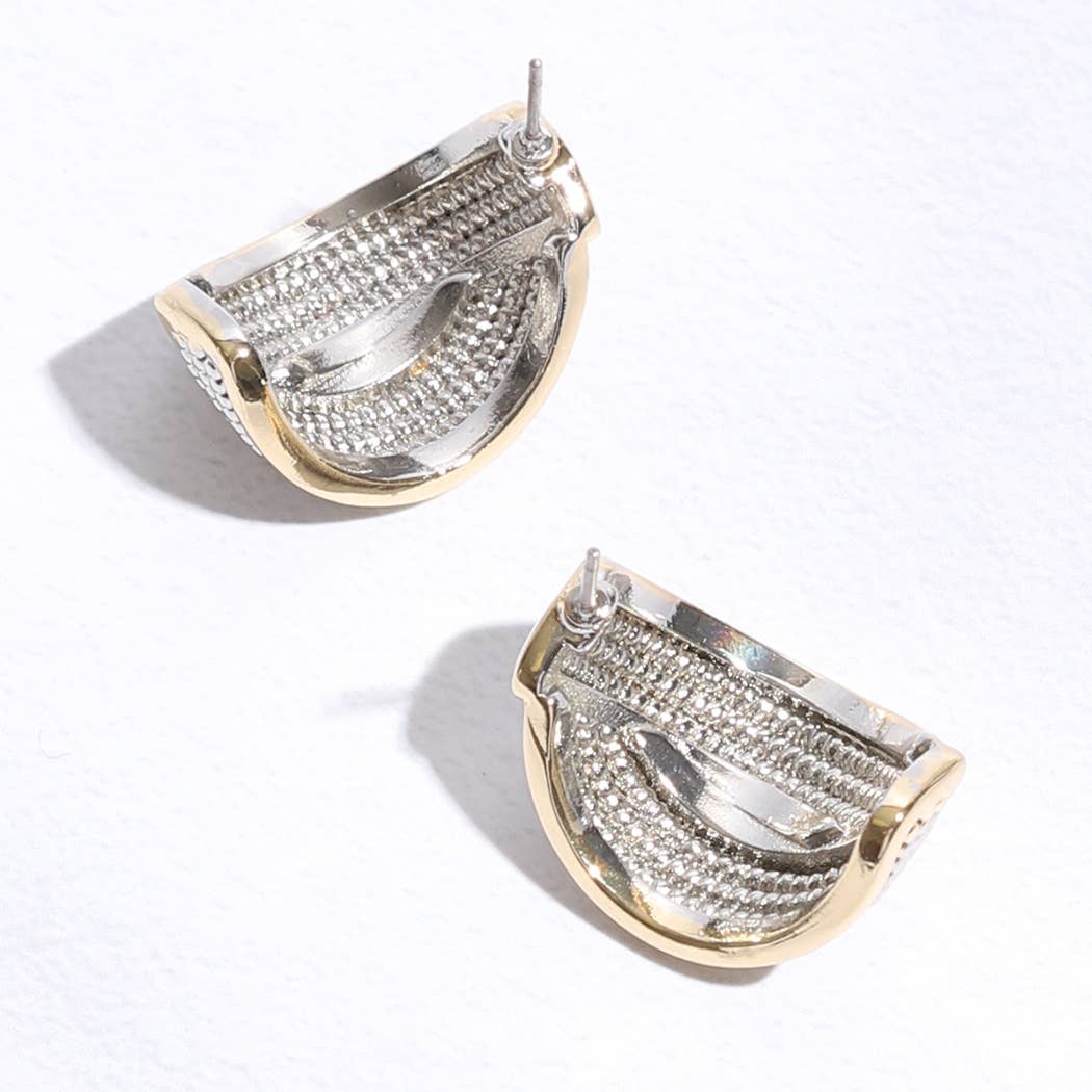 Cable Crossover Pave Post Earrings