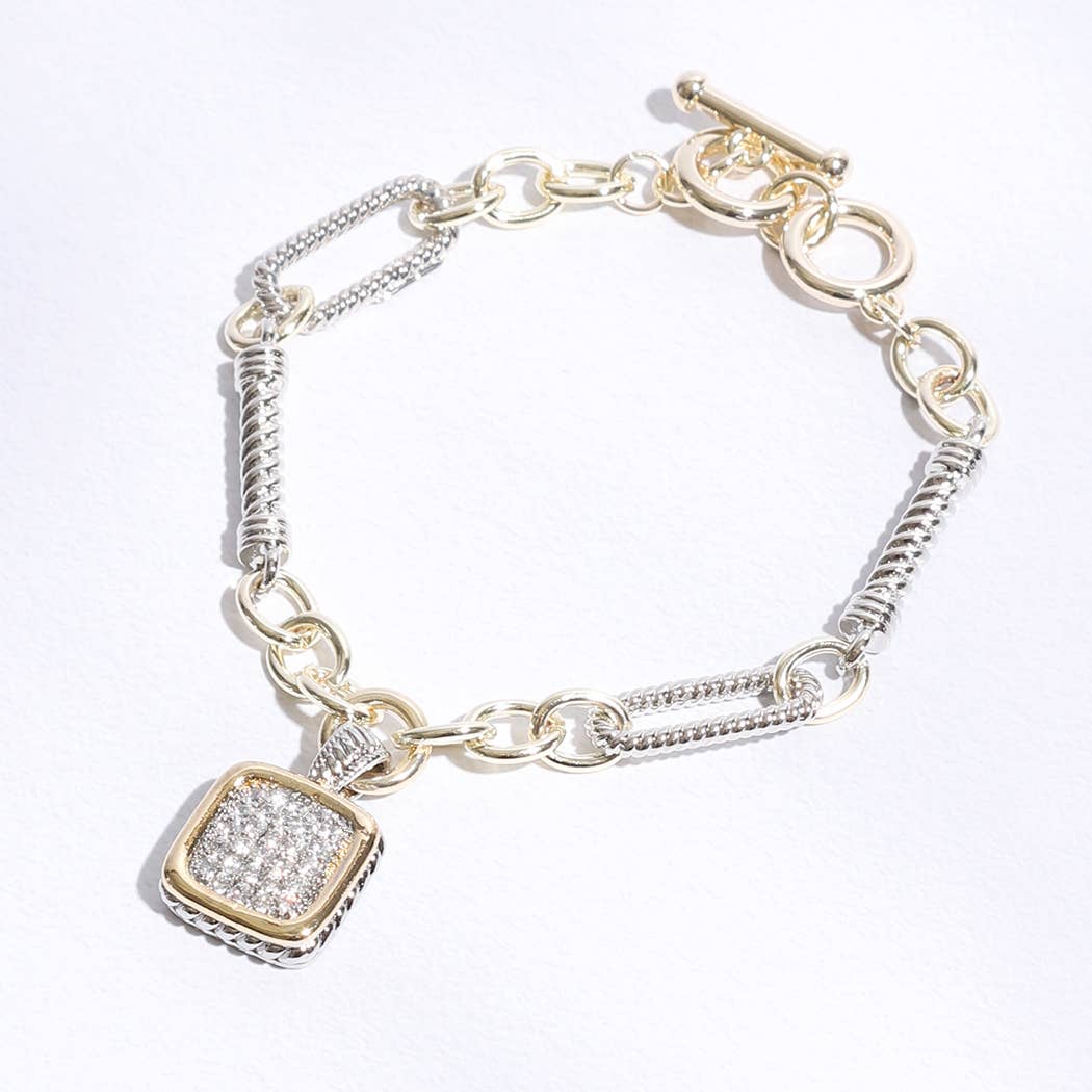 Square 2T Link Chain Bracelet