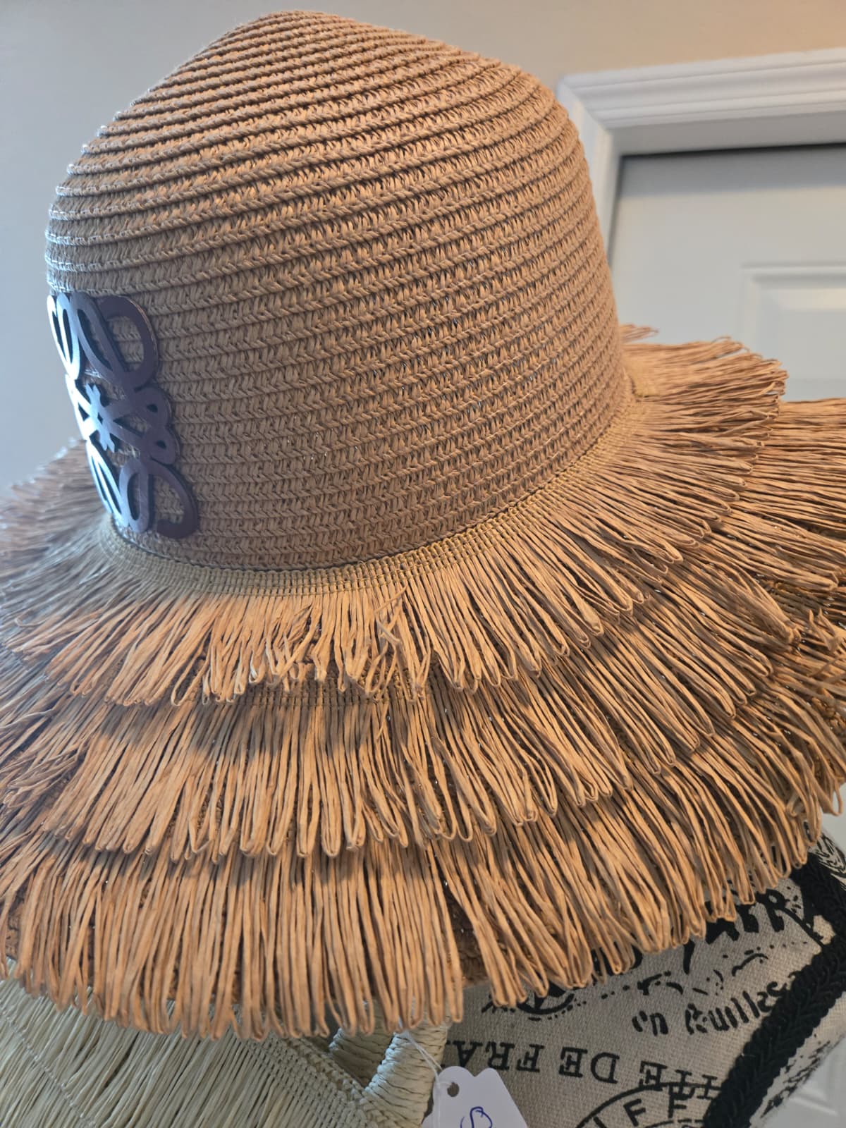Woven Straw Fringe‑Brim Hat