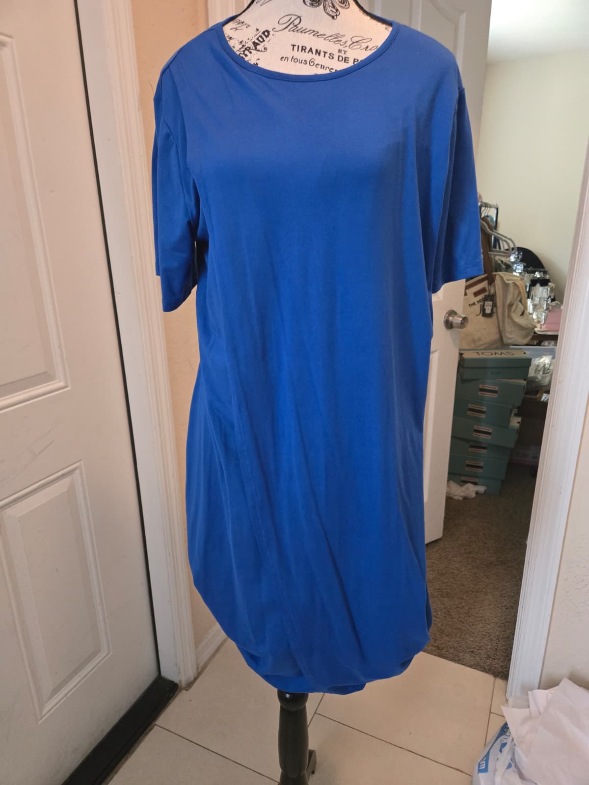 SHEIN Curve Bright Blue Short‑Sleeve Dress – Size 1XL