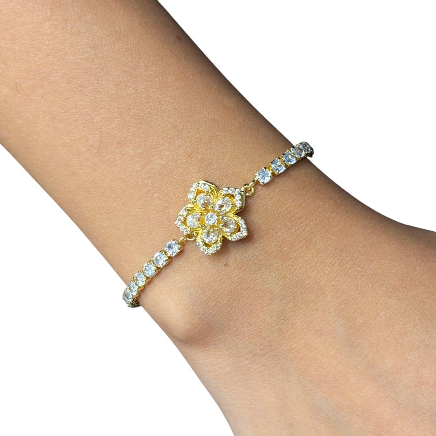 Rotating Spinner Snowflake Bracelet – Crystal