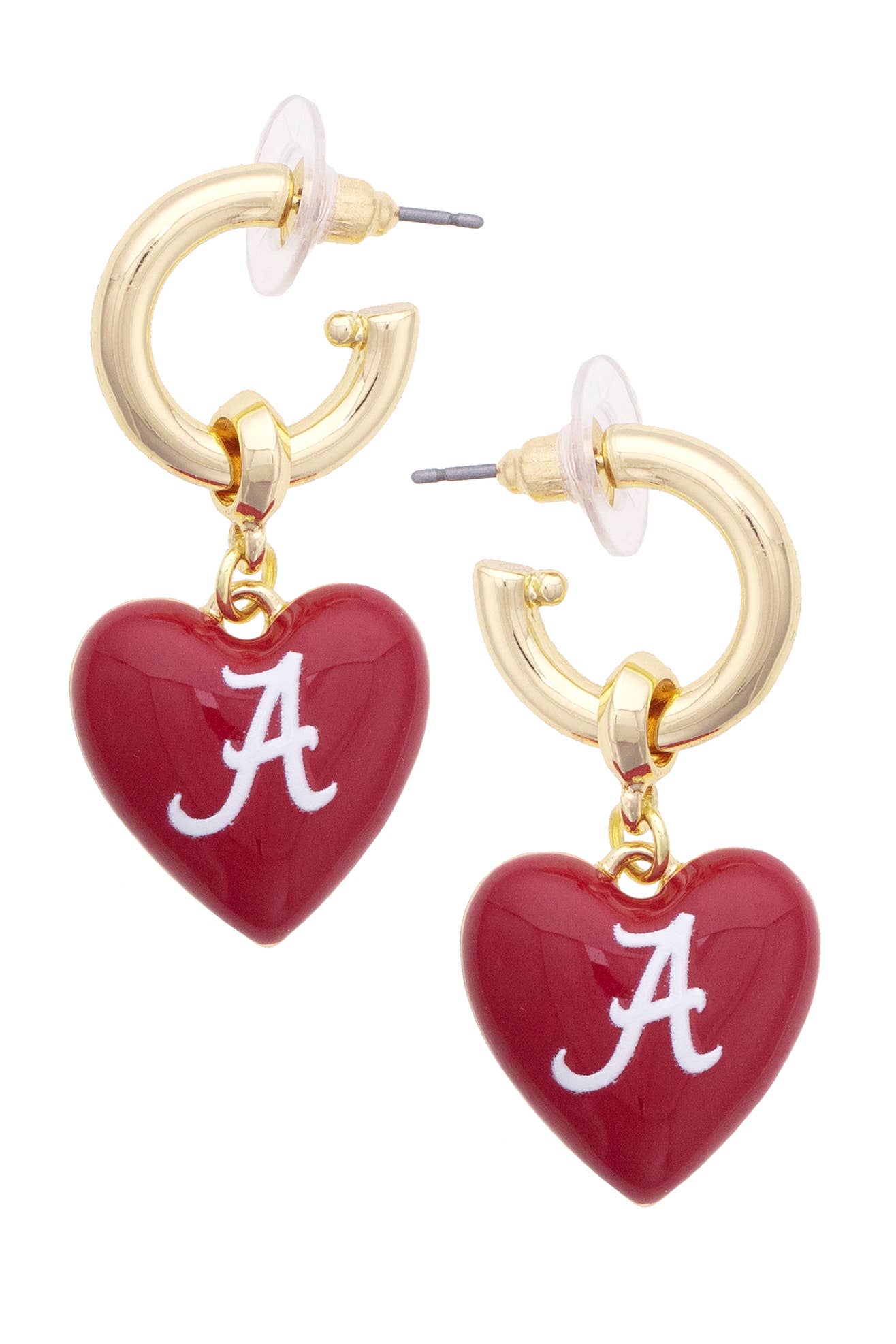 Alabama Crimson Tide Heart Drop Earrings