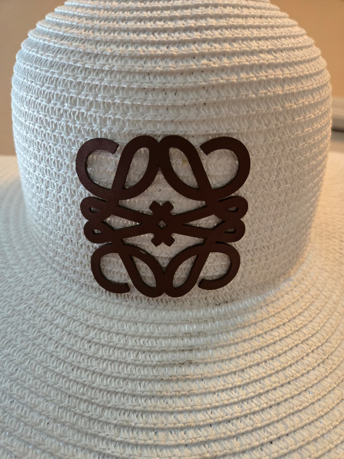 White Woven Wide‑Brim Hat