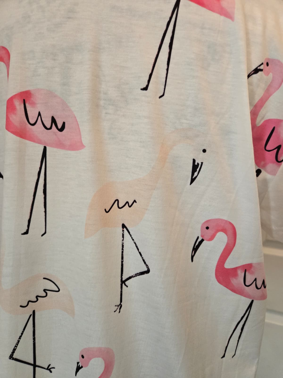 SHEIN Flamingo Print Short Sleeve Top – Size Large