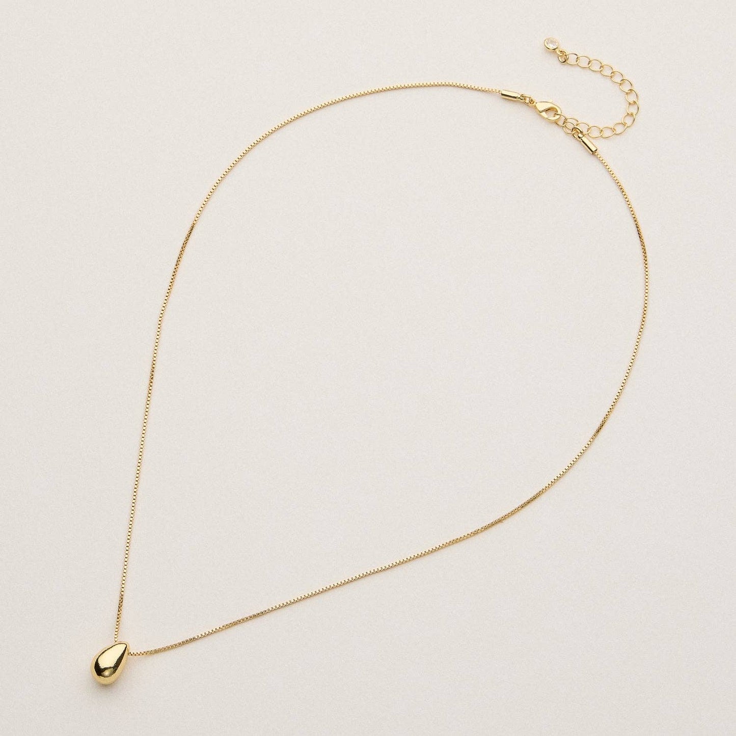 18K Gold Dipped 3D Teardrop Pendant Necklace | Minimalist Jewelry