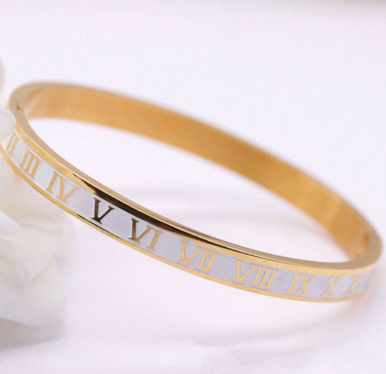 Stainless Steel Roman Numerals Bracelet