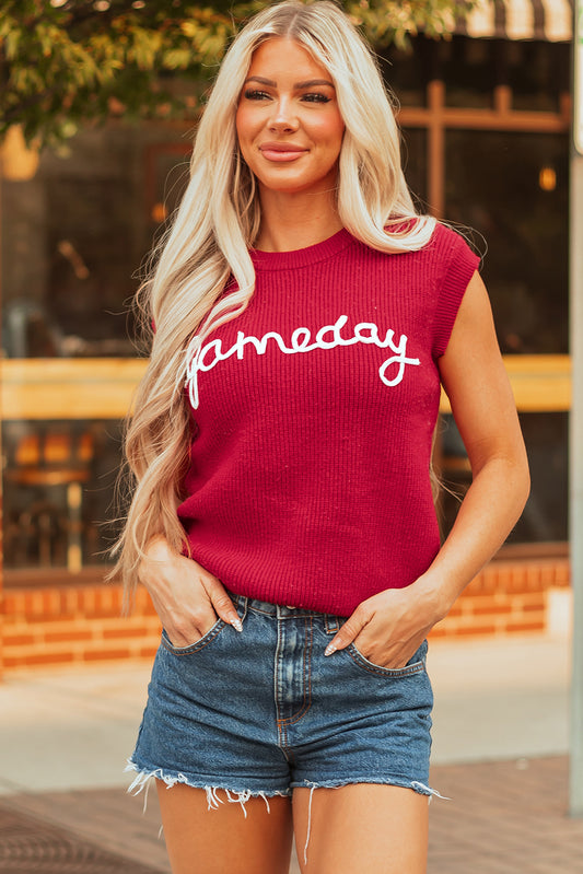 Racing Red Game Day Football Season Sweater Vest