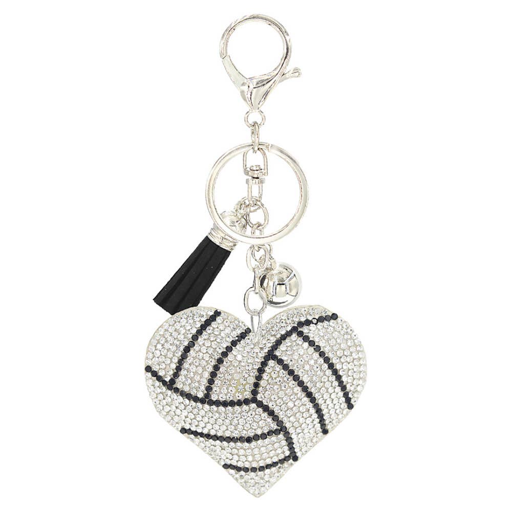 VOLLEYBALL HEART KEYCHAIN