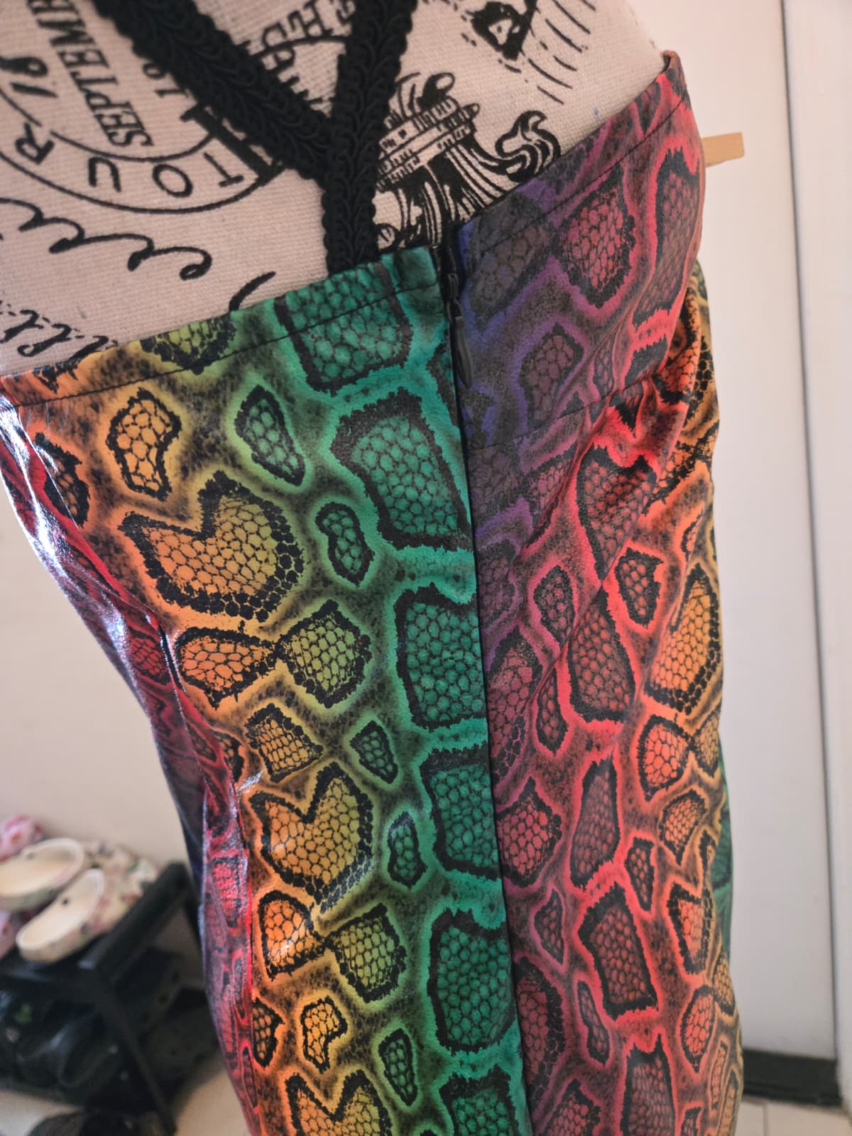 SHEIN Curve Rainbow Snakeskin Pleather‑Style Jacket & Dress Combo – Size 0XL