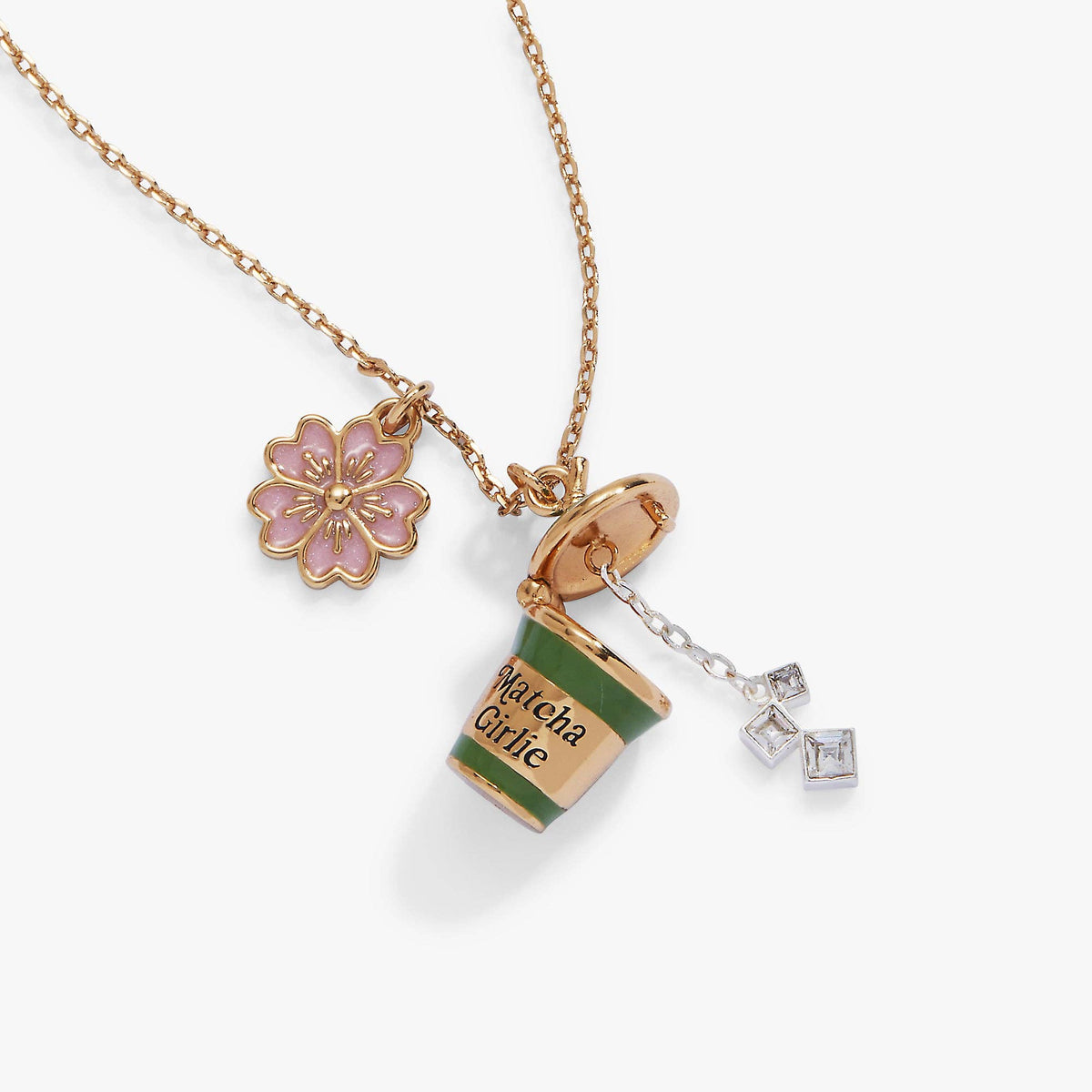 'Matcha Girlie' Locket Charm Necklace