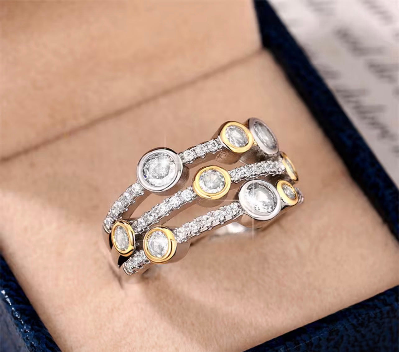 Celestial Cascade Moissanite Ring